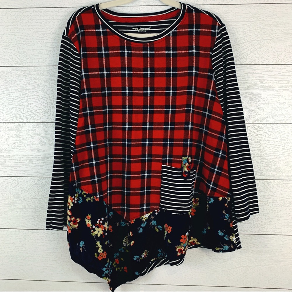 Westbound Plaid Floral Top